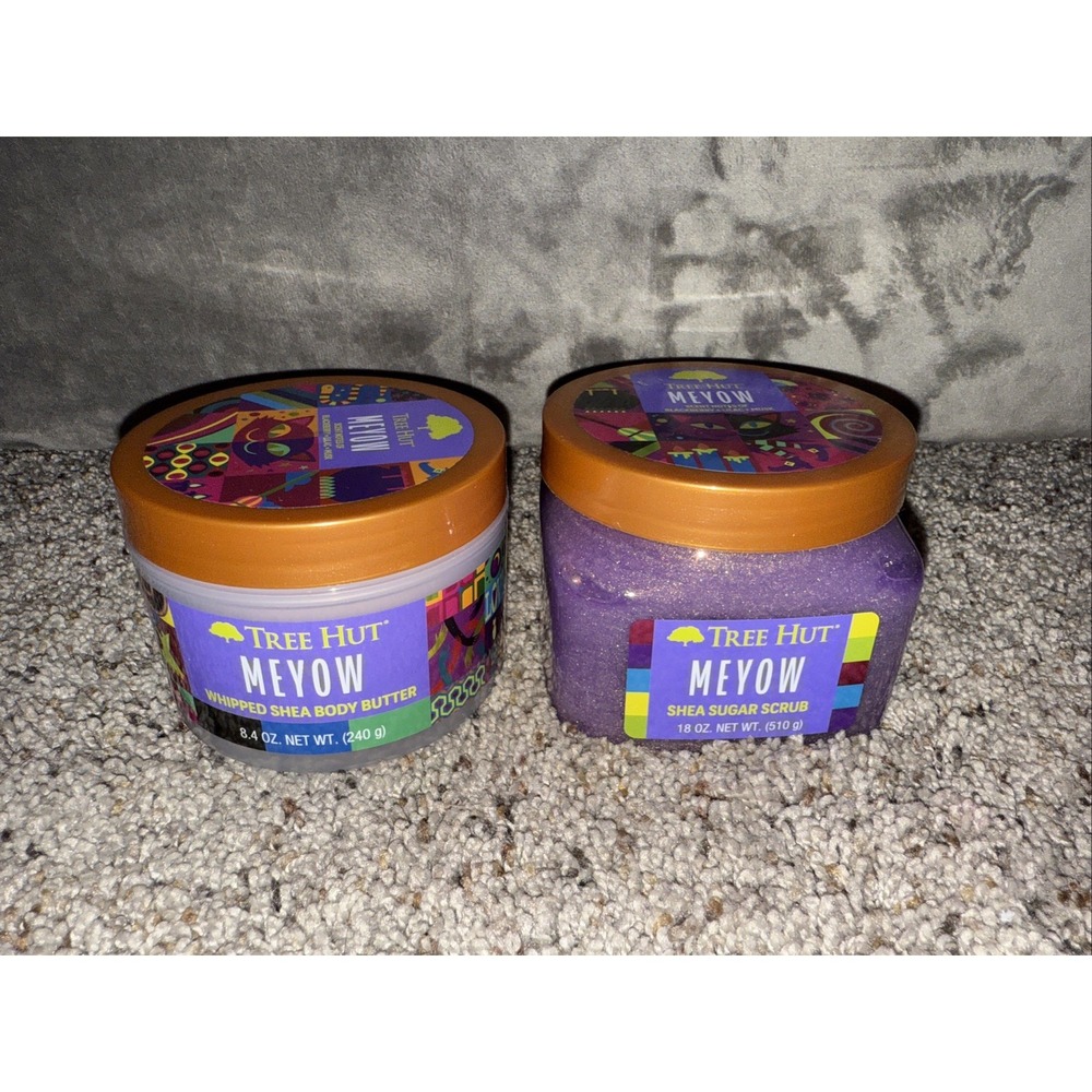 Set Tree‎ Hut Shea Sugar Scrub/ Body Butter Meyow Exfoliating Body Scrub 18/8 oz